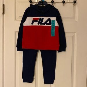 NEW! Boy'S FILA 2 PIECE FLEECE ACTIVEWEAR SET HOODIE & JOGGER PANT! Size 4T